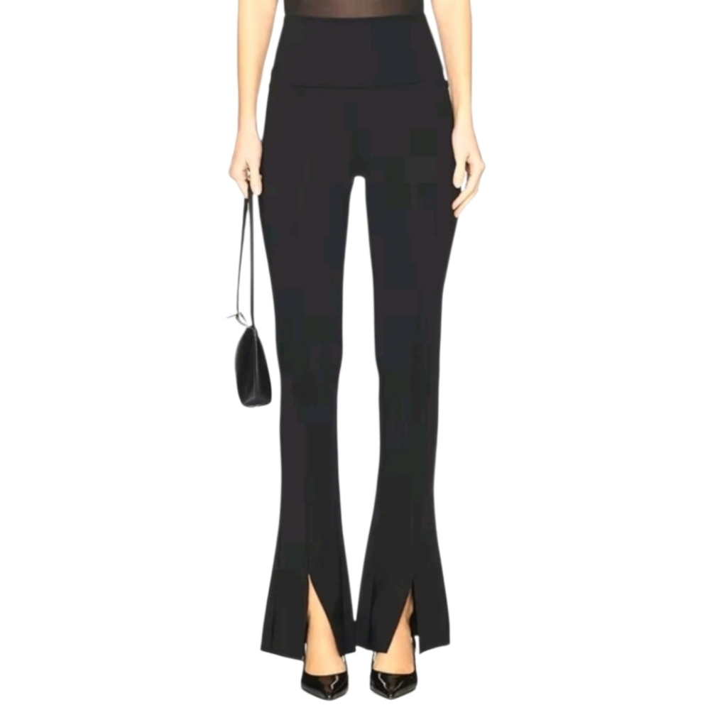 Allsaints Pants Size 8 Black Ryla Pull On Flare Legging Split Ankle New